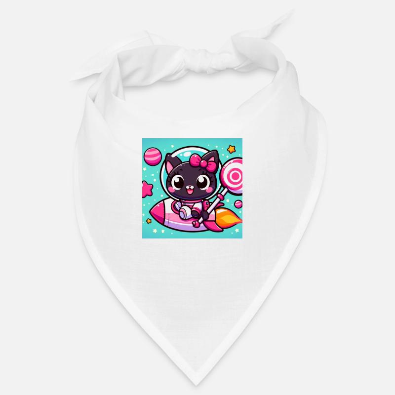 Cute Space Cat / Rocket and Lollipop Bandana