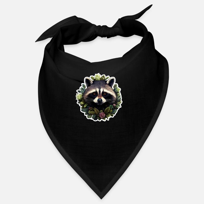 Raton laveur avec des fleurs Bandana