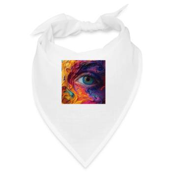 Farbenfrohes Auge - Bandana - Weiß - Vorne