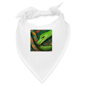 Grüne Schlange Reptil - Bandana - Weiß - Vorne