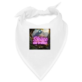 Smaragdgrüner Glanz und Funkeln - Bandana - Weiß - Vorne