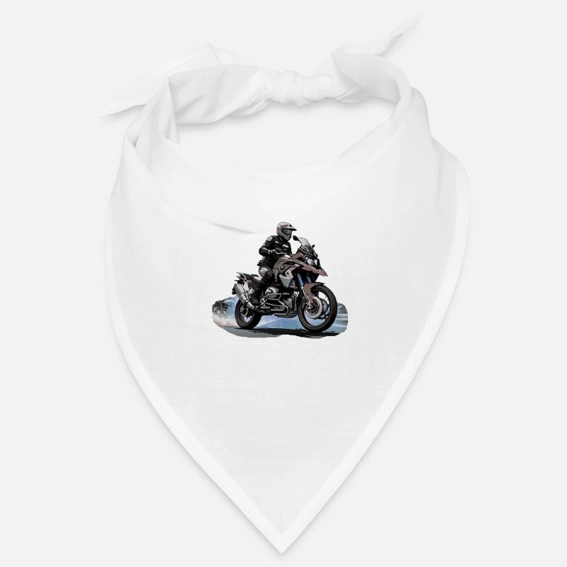 Biker auf grauen Motorrad Bandana
