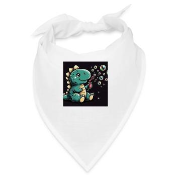 Dino mit Seifenblasen im All - Bandana - Weiß - Vorne