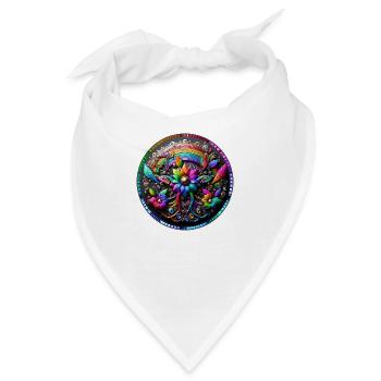 Mechanical Rainbow Flower 3 - Bandana - Weiß - Vorne