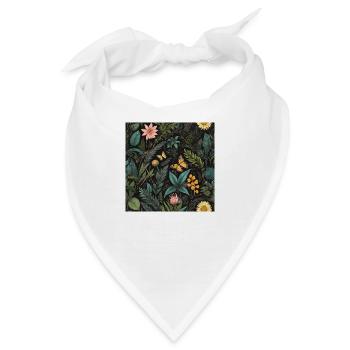 Schmetterlinge im Laub #butterfly #flowers - Bandana - Weiß - Vorne