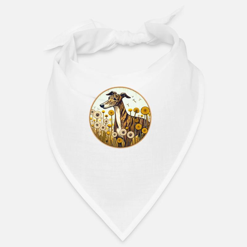 Gestromter Windhund - Bandana - Weiß
