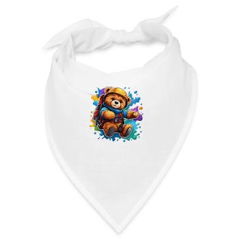 Teddybär / Kuscheltier / Stofftier / Geschenkidee - Bandana - Weiß - Vorne