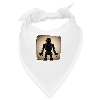 Schwarzer Roboter - Bandana - Weiß - Vorne