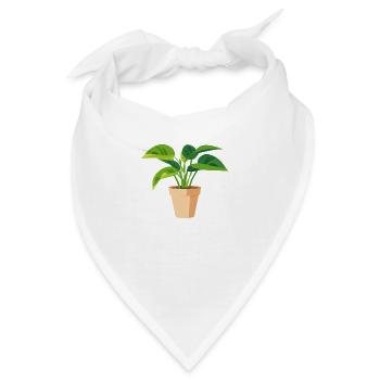 Pflanze grün Topfpflanze Blätter - Bandana - Weiß - Vorne