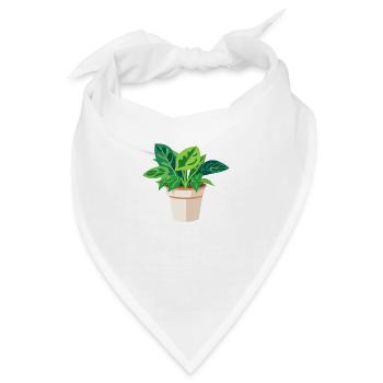 Pflanze grün Topfpflanze Blätter - Bandana - Weiß - Vorne