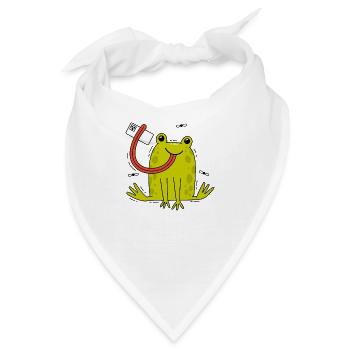 Frosch und Selfie - Bandana - Weiß - Vorne
