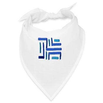 Labyrinth Malerei Blau - Bandana - Weiß - Vorne