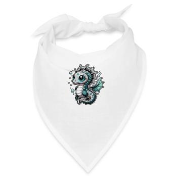 Seepferd - Bandana - Weiß - Vorne