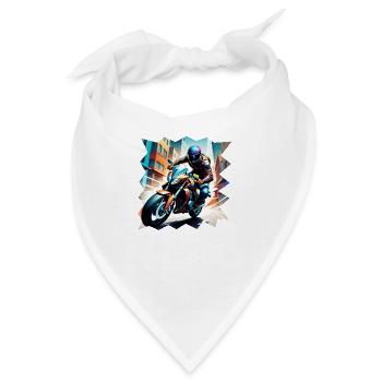 Motorrad Rennfahrer - Bandana - Weiß - Vorne