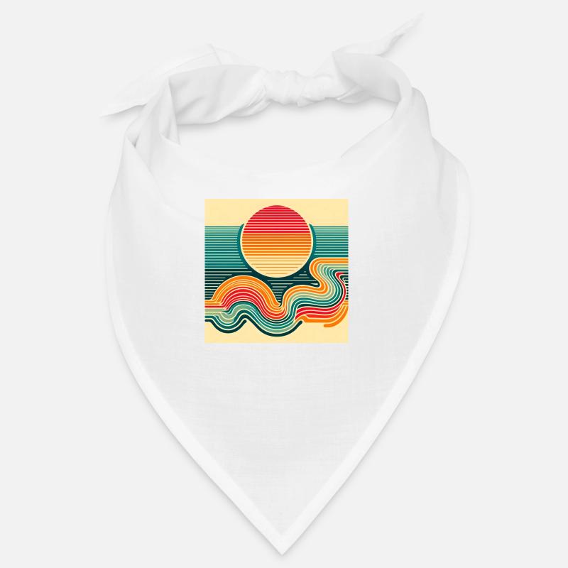 Coucher de soleil rétro 2 - Bandana - blanc