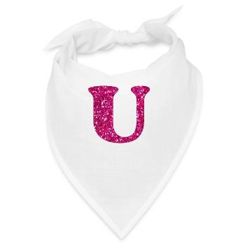 Glitzer rosa u Buchstabe - Bandana - Weiß - Vorne