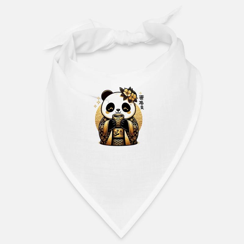 Mignon Panda thé boisson - Bandana - blanc