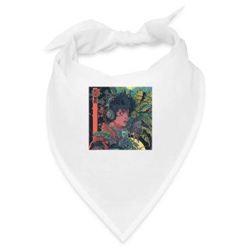 80er Jahre Anime Plantlover Musik hören Drucken - Bandana - Weiß - Vorne