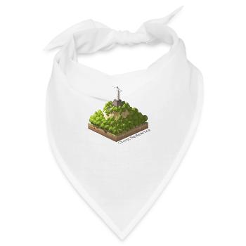 Geometrisches Low-Poly Christus der Erlöser - Bandana - Weiß - Vorne