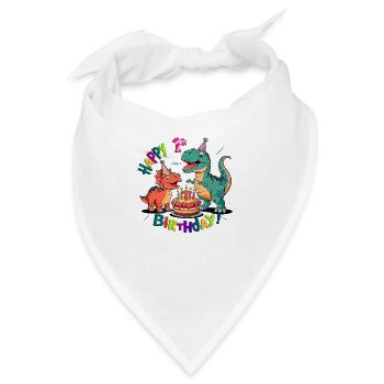Dino-Milbe Erster Geburtstag - Bandana - Weiß - Vorne