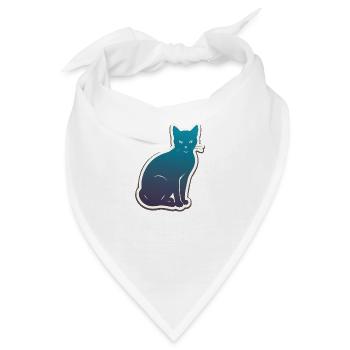 Katze Silhouette - Bandana - Weiß - Vorne