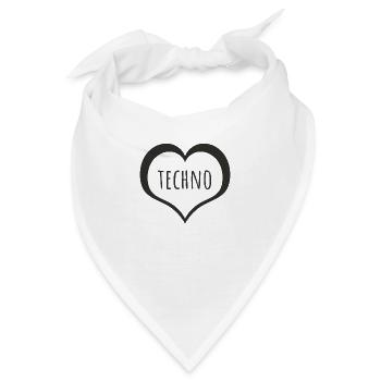 I love techno - Bandana - Weiß - Vorne