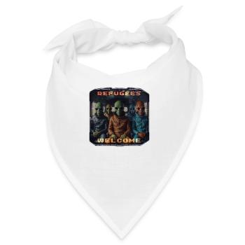 Out of Space - Refugees Welcome Design - Version 3 - Bandana - Weiß - Vorne