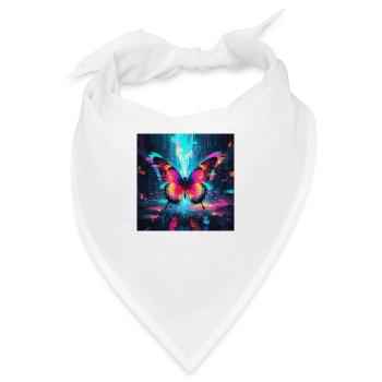 Neon Schmetterling - Bandana - Weiß - Vorne