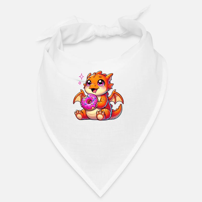 Charming Dragon with Donut - Comic Artwork Bandana