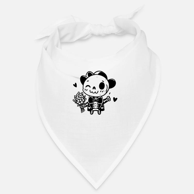 squelette avec fleurs Bandana