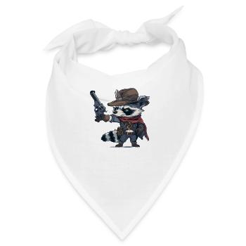 Waschbär-Western - Bandana - Weiß - Vorne