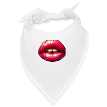 Sexy rote Lippen - Bandana - Weiß - Vorne