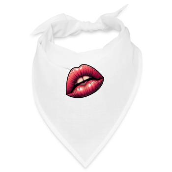 Rote Lippen - Intensive Sinnlichkeit - Bandana - Weiß - Vorne