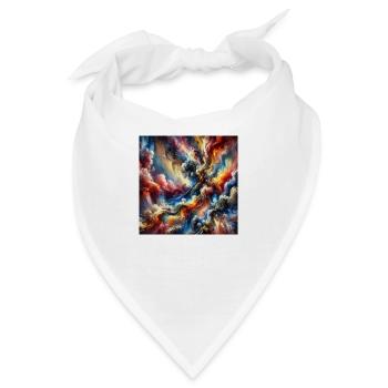 Epische Sinfonie - Abstraktes Gemälde - Bandana - Weiß - Vorne