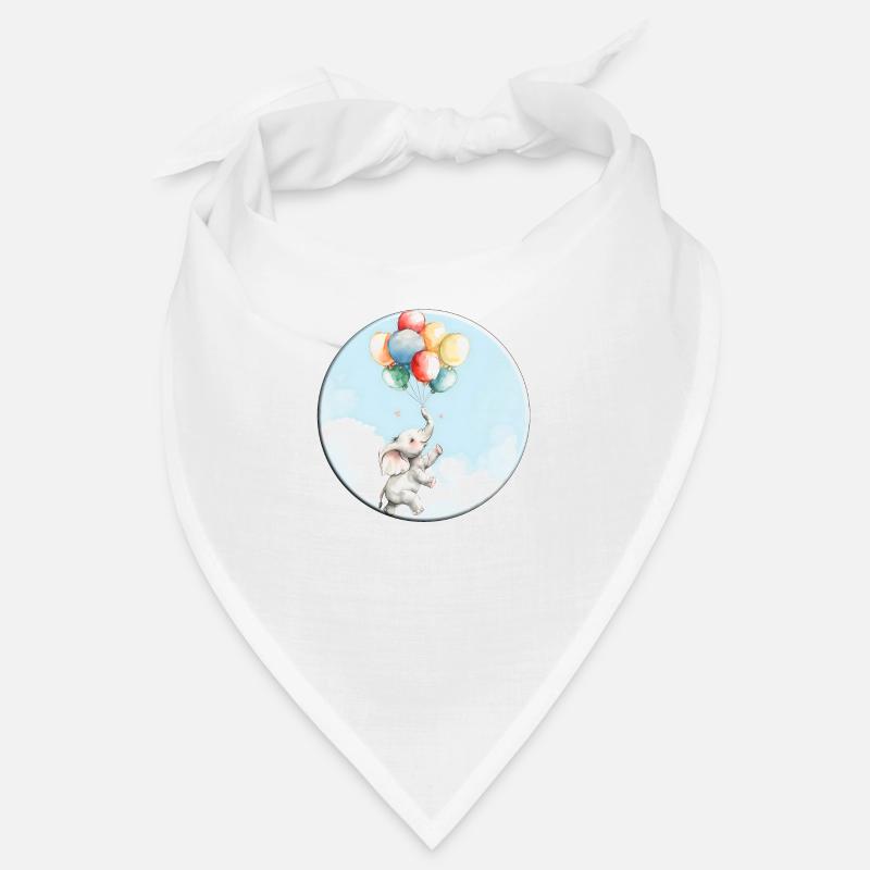 Elefant mit Bunten Luftballons als Glücksbringer Bandana