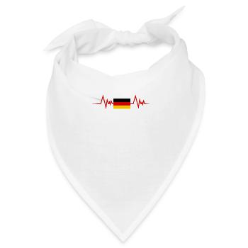deutschland herzschlag deutschland - Bandana - Weiß - Vorne