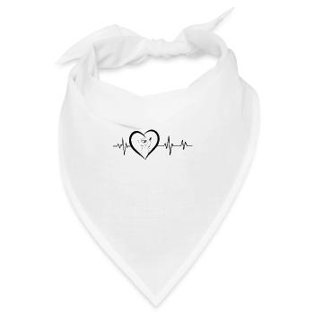 Weibliches Herzschlag-Gesicht - Bandana - Weiß - Vorne
