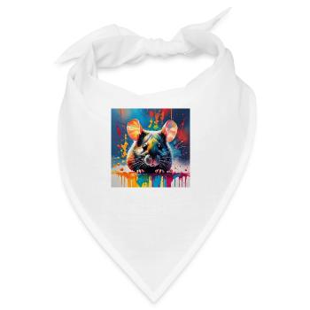 Maus farbig - Bandana - Weiß - Vorne