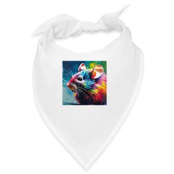 Maus Farbig - Bandana - Weiß - Vorne