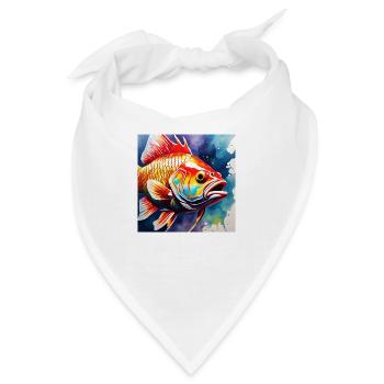 Fisch farbig - Bandana - Weiß - Vorne