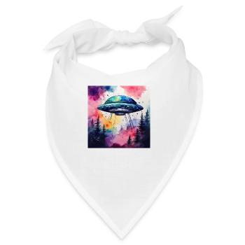 UFO farbig - Bandana - Weiß - Vorne