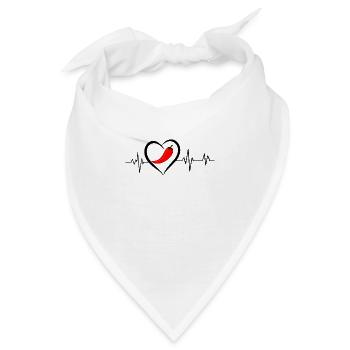 Herzschlag Chili - Bandana - Weiß - Vorne