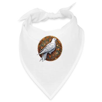 Friedenstaube - Bandana - Weiß - Vorne