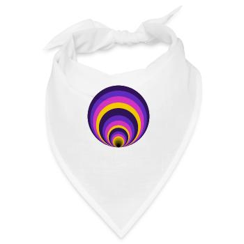 Farbige Kreise - Bandana - Weiß - Vorne