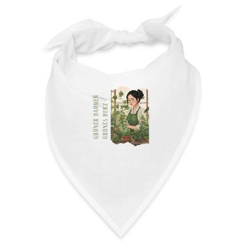 Grüner Daumen Grünes Herz - Bandana - Weiß - Vorne
