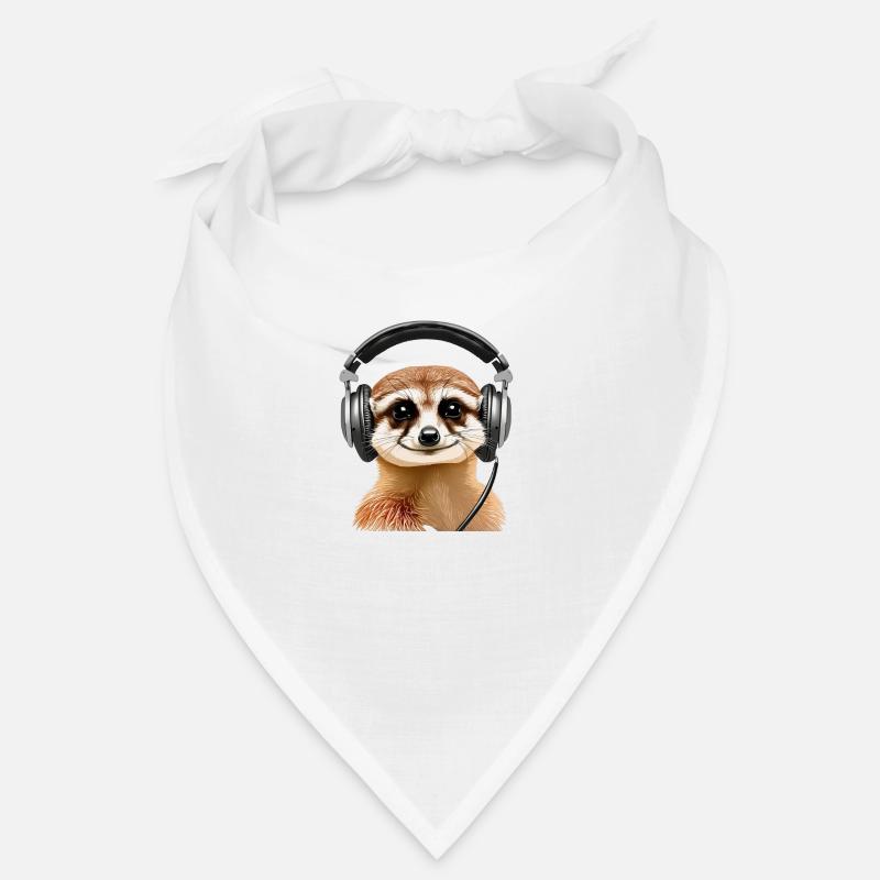 Erdmännchen mit Headset (realistisch) Bandana