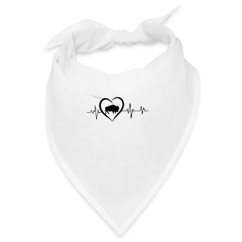Büffel-Herzschlag - Bandana - Weiß - Vorne