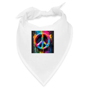 Peace sign colored - Bandana - Weiß - Vorne