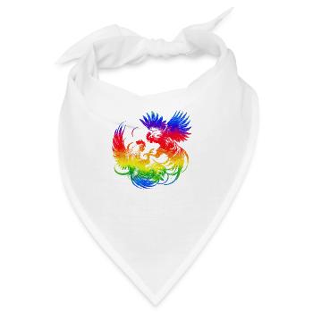Hahn tup Kampf Tier isoliert buntes Huhn - Bandana - Weiß - Vorne
