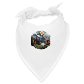 Schweizer Berge - Bandana - Weiß - Vorne